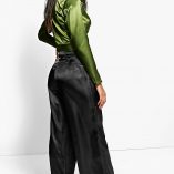 Boohoo Grace Satin Wrap Top & Wide Leg Trouser Co-Ord 2