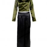 Boohoo Grace Satin Wrap Top & Wide Leg Trouser Co-Ord 6