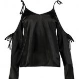 Boohoo Rosie Tie Cold Shoulder Satin Top 6