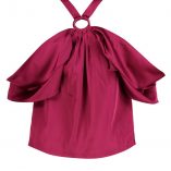 Boohoo Tia Cold Shoulder Ring Detail Satin Top 3