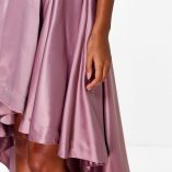 Boohoo Annia Satin Dipped Hem Full Maxi Skirt 4