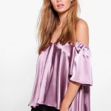 Boohoo Bella Frill Sleeve Strappy Satin Top 5