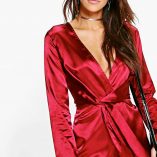 Boohoo Danielle Satin Twist Detail Bodycon Dress 4