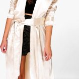 Boohoo Holly Satin Belted Duster 10