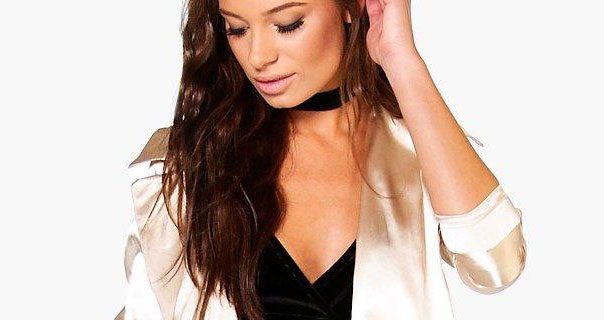 Boohoo Holly Satin Belted Duster