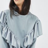 Topshop Ruffle Satin Sweatshirt 2