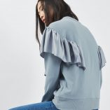 Topshop Ruffle Satin Sweatshirt 4