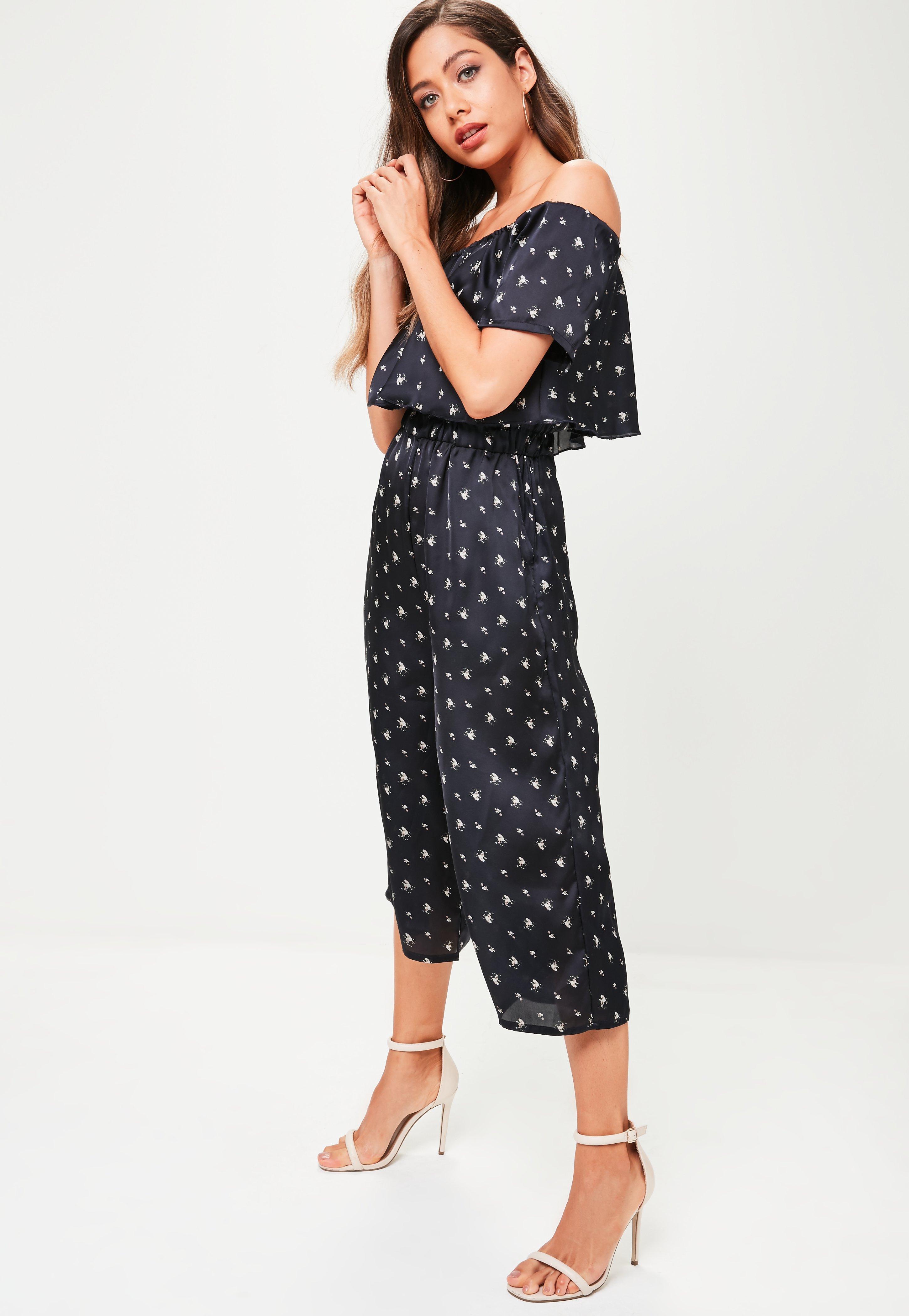 Missguided Bandeau Frill Culotte Jumpsuit - Satiny.org