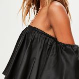 Missguided Satin Floaty Bardot Top 3