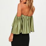 Missguided Satin Floaty Bardot Top 8